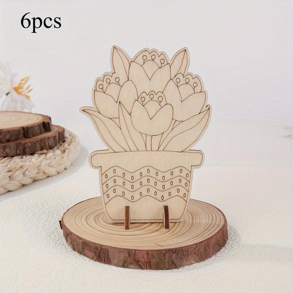 

Незакінчені Дерев яні Квіти для Рукоділля-Вінтажні Квіткові Набори для DIY для Весіль, Фестивального Декору - Штучні Дерев яні Настільні Прикраси