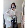 Women's Grey Striped Slim-Fit Long Sleeve Sweater, Autumn 2025 Collection