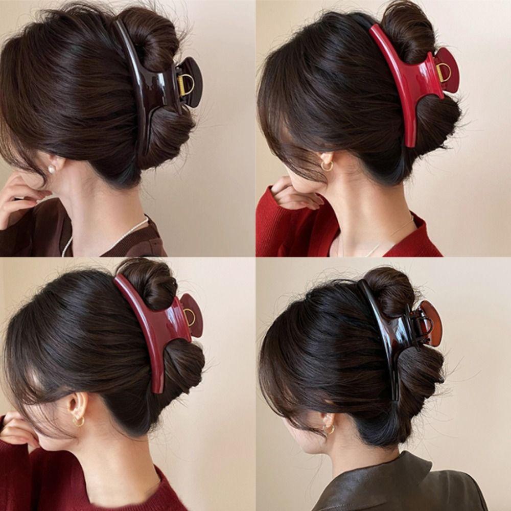 15cm Size Hair Claw Clip Arc Shaped Shark Clip Stylish Large Hair Clip  Women Use