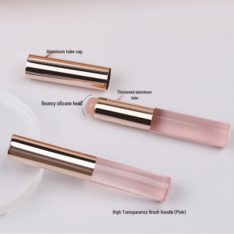 Transparent Silicone Lip Brush with Lid - Portable Lipstick Smudge and Balm Tool