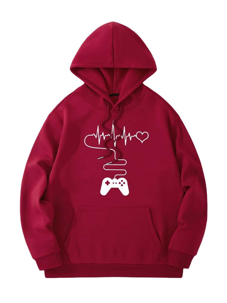 Casual Sports Sweater Fleece Hooded Sports Sweater Women's Large Size Autumn and Winter Models