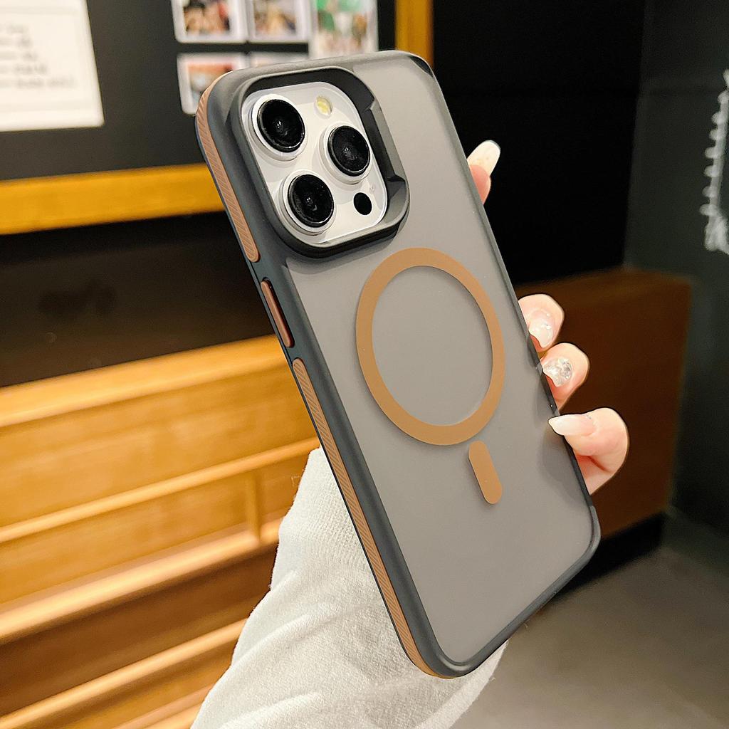 Apple 16 Pro Max & iPhone 15/14/13 Dual-Color Magnetic Drop-Proof Frosted Case