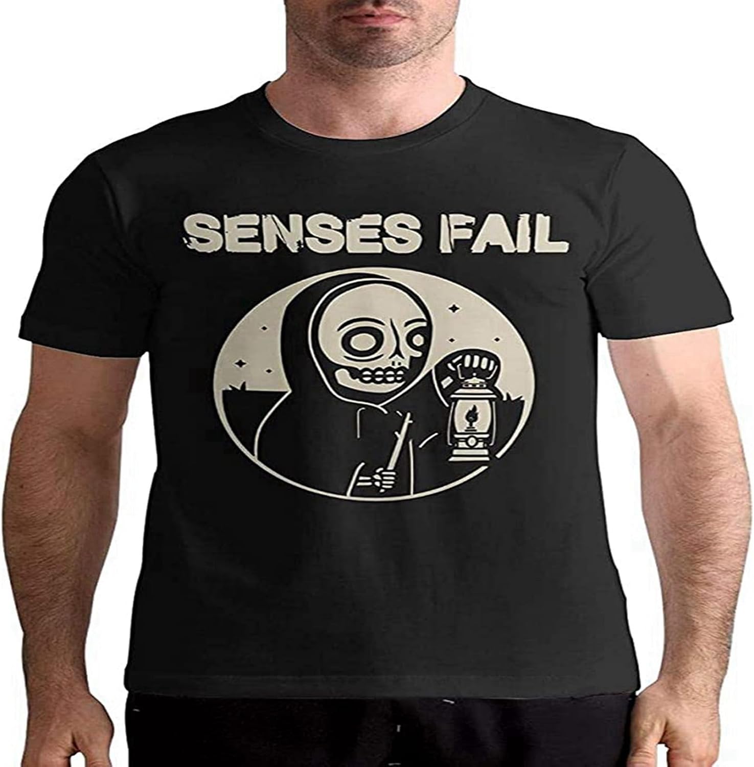 Senses Fail T Shirt Men s Cotton T Shirt Fashion Short Sleeve Tees XL чёрный