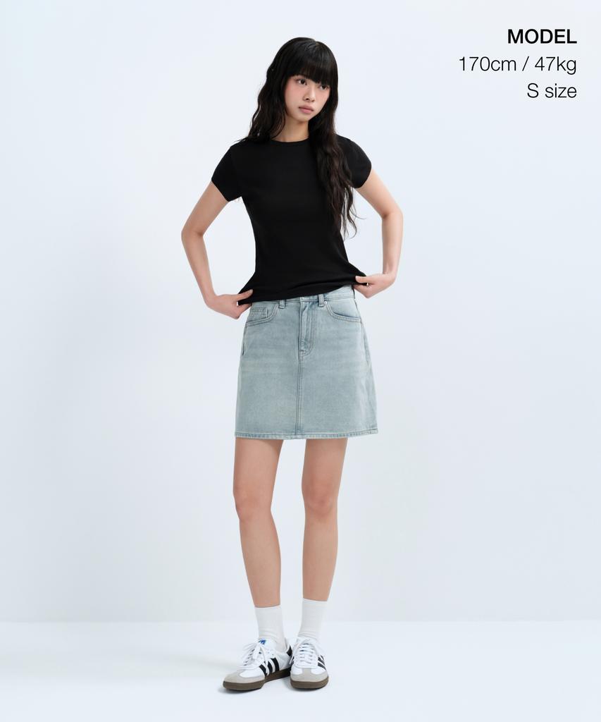 MUSINSA STANDARD WOMAN Women'S Slim Crew Neck T-Shirt [Black]