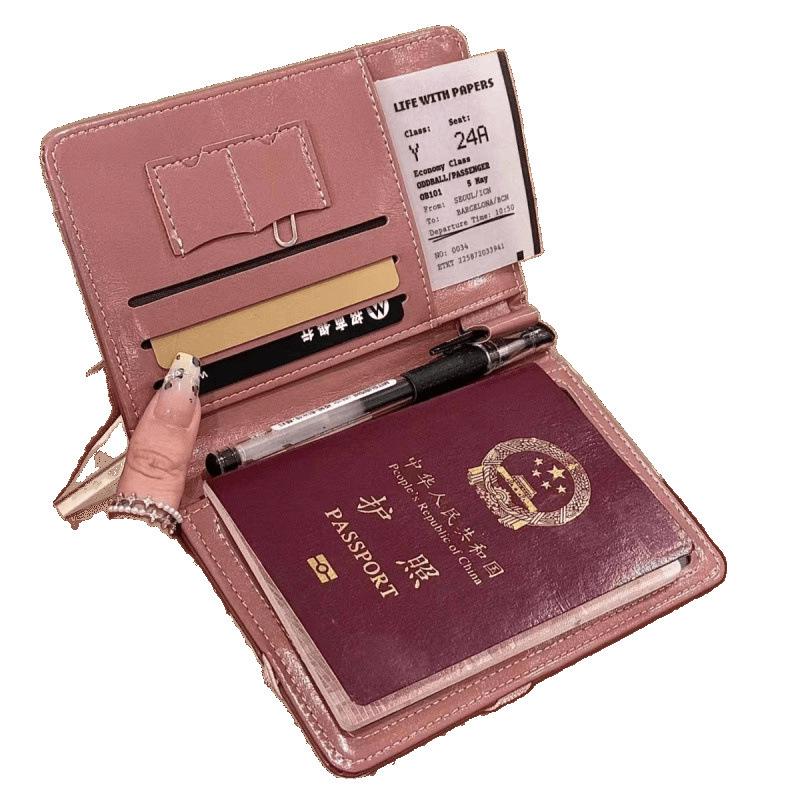 Women's High-End Travel Passport Holder & Anti-Theft Document Bag: Multifunctional Card & Ticket Organizer