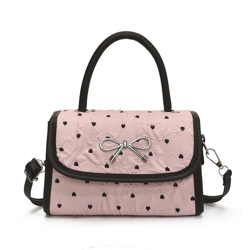 Polka dot bow bag women's 2025 new fashion personalized underarm small square bag foreign commuter shoulder oblique span bag