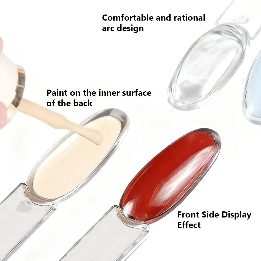 50 Colori Smalto Gel a Doppio Strato, Tavolozza Colori, Ventaglio Ovale per Pratica con Pittura Interna ed Esterna per Esposizione Nail Art