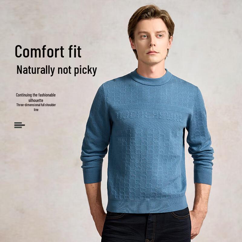 Men's Autumn Winter 90% Wool Sesame Dot Sweater