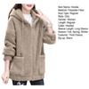 Winter Women Fleece Hoodie Windproof Thick Outerwear Cardigan Jacket with Drawstring Hood Full Sleeves Zipper Closure