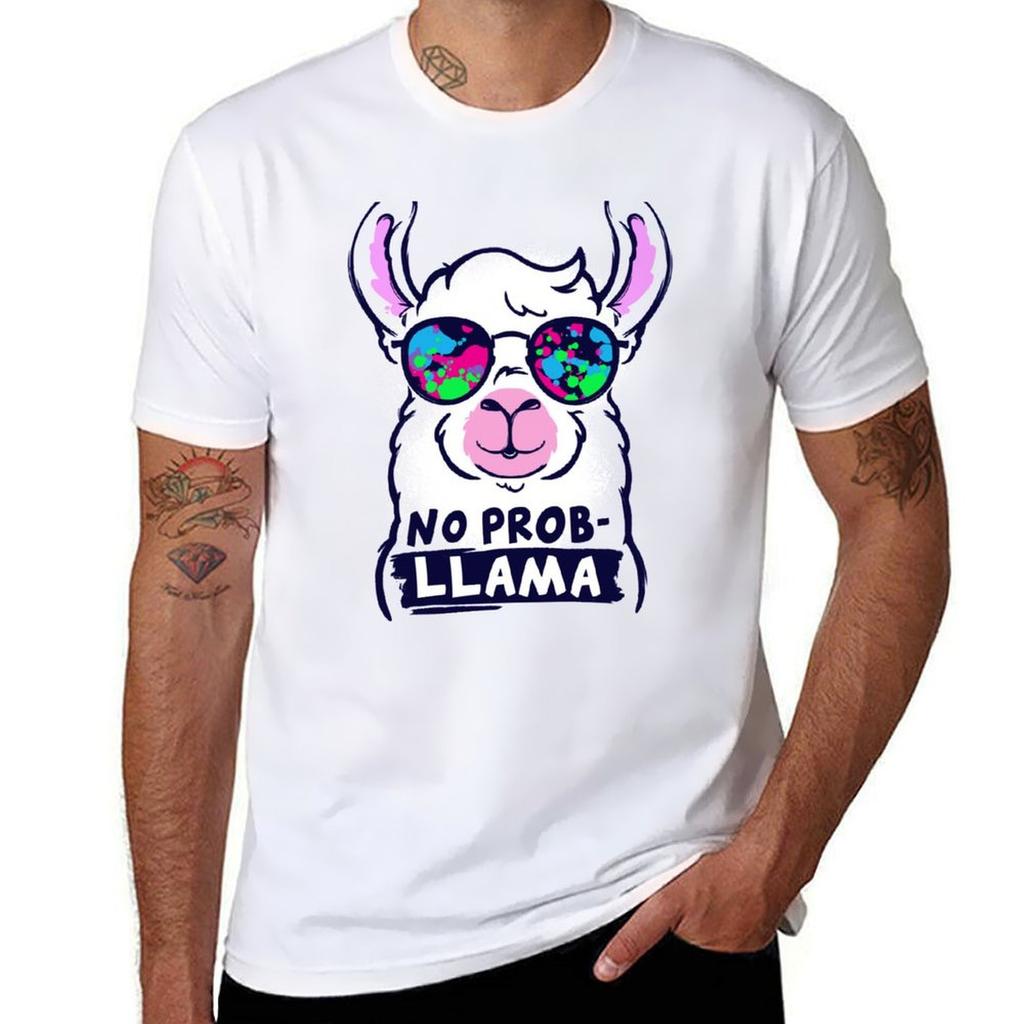No Probllama Llama Tshirt T Shirts For Unisex Cotton Unisex T Shirt Graphic Unisex T Shirt Heavy Cotton Tshirt