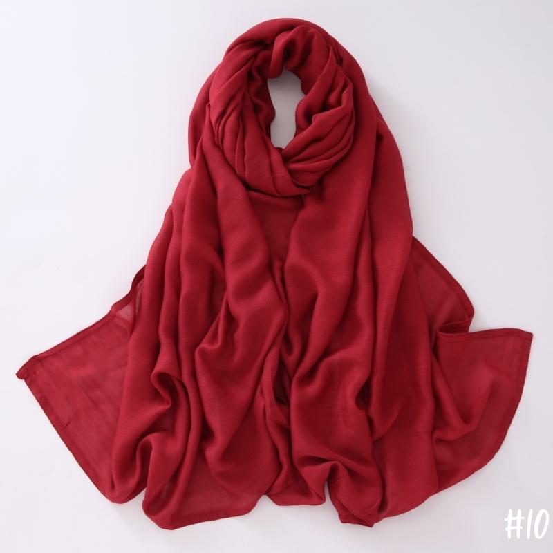 32Colors Modal Polyester Hijab Scarf Two Line Stitching Muslim Long Scarves Light Weight Soft Turban Shawl Solid Scarves