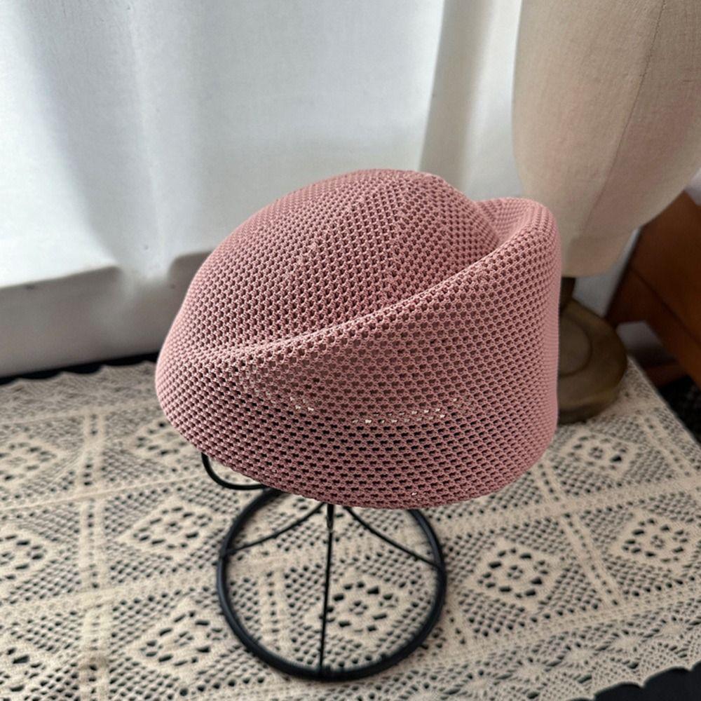 Breathable Mesh Berets Cap Summer Knit Beret Elegant Painter Hat  Outdoor