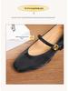 338-5 Szerokie Francuskie Buty na Wysokim Obcasie dla Kobiet, Kwadratowy Nosek, Miękki Styl Vintage Mary Jane, Piękne Wieczorowe Obuwie.