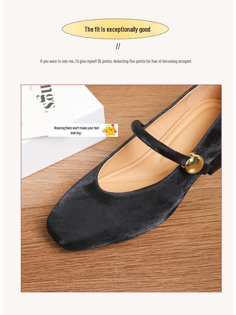 338-5 Szerokie Francuskie Buty na Wysokim Obcasie dla Kobiet, Kwadratowy Nosek, Miękki Styl Vintage Mary Jane, Piękne Wieczorowe Obuwie.