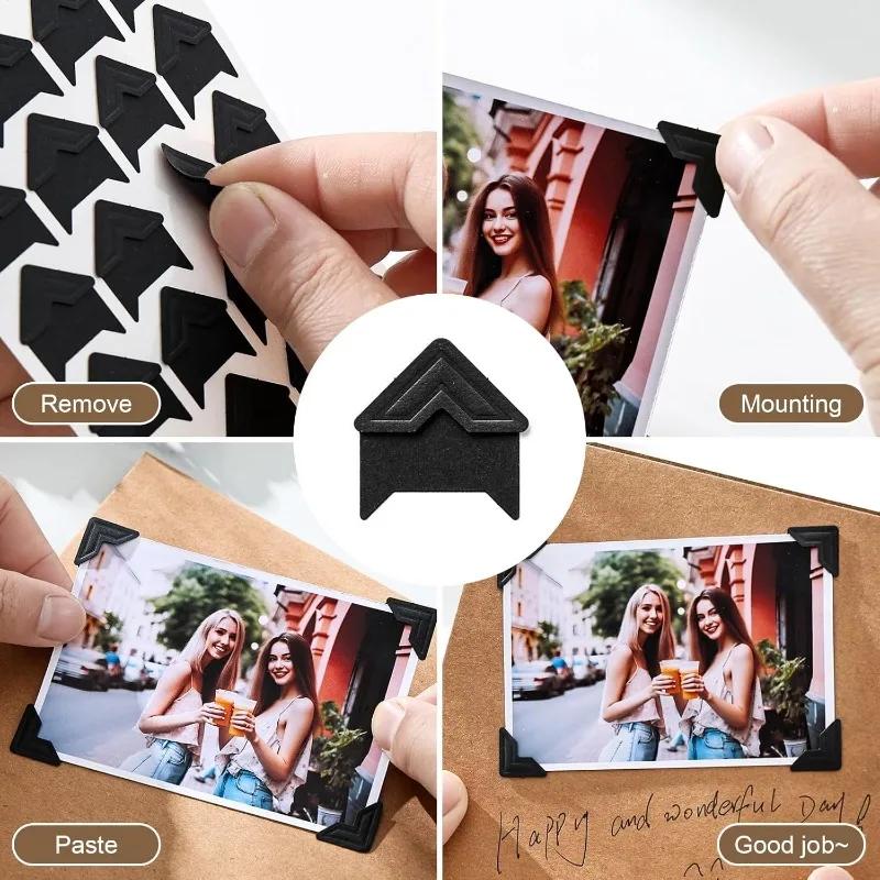 240/24PCS Corner Stickers DIY Vintage Corner Kraft Paper Stickers Scrapbook Self-Adhesive Photo Album Accessories Corner Sticker