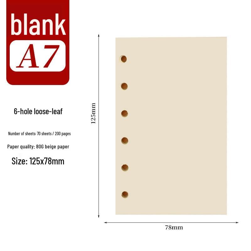Ruled Grid Detachable Printable Loose-Leaf Notebook Refills A4-A7 and B5 Size