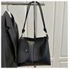 Two Sets Of Casual Solid Colour Large Capacity Retro Fashion Texture Shoulder Tote Bag For Women