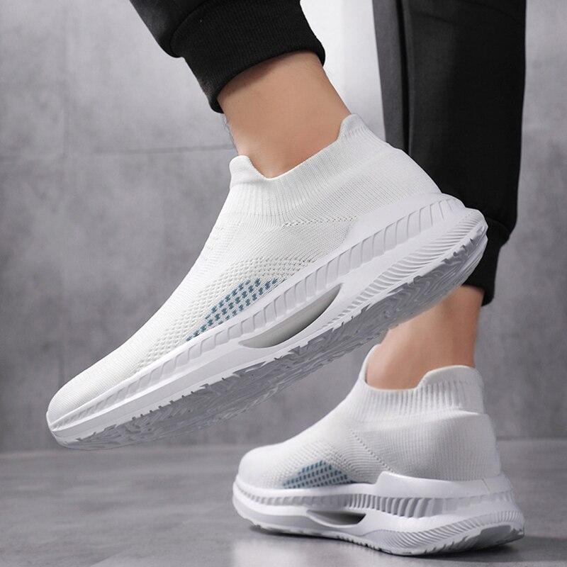Men 'S Casual Shoes Spring Knit Couple Socks Shoes Unisex Breathable Sneakers Fashion Slip -On Loafers Men Running Shoes