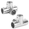 4-Way Round Base Handrail Fitting for Boats, 25mm Inner Diameter, Stainless Steel, 4-Way Pipe Fitting, Boat Hardware Accessory