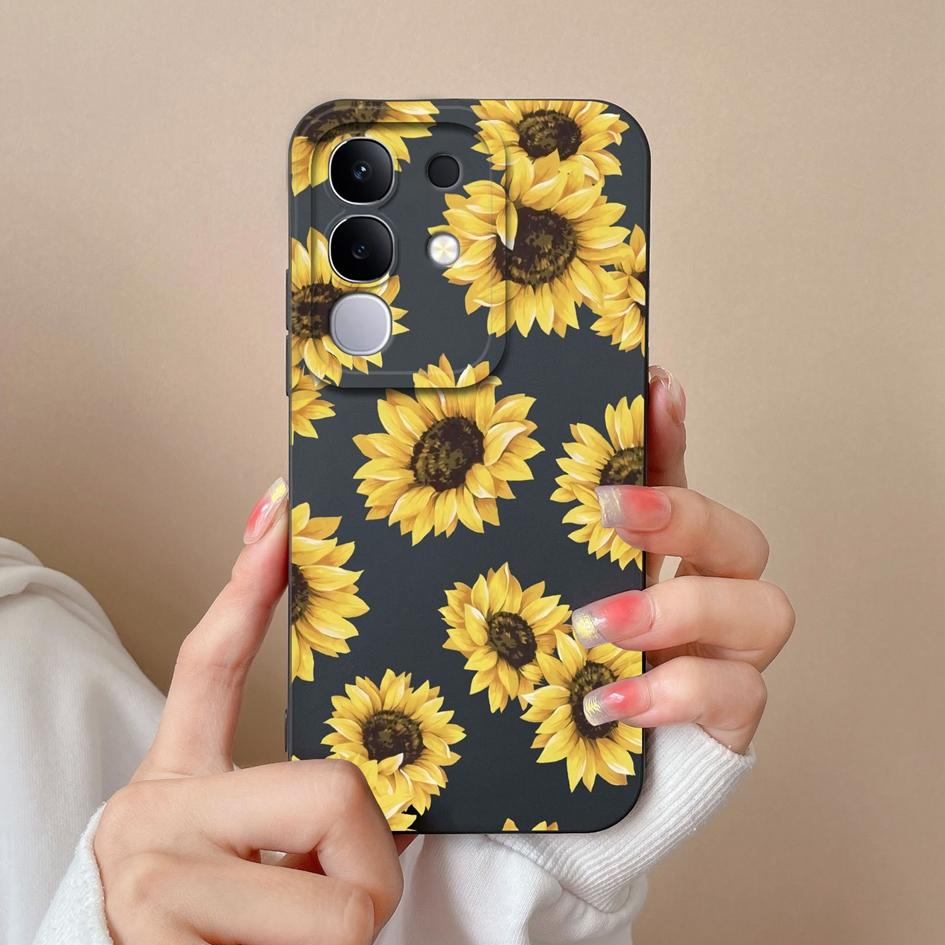 Für Vivo Y29 Y29S Y39 S19 Pro Y19S V30 V40e V50 Y04 T4x iQOO Z9s V40 Lite(IDN) Hülle Hübscher Schmetterling Gänseblümchen Weiches Silikon Anti-Sturz Schale Für Vivo Capa