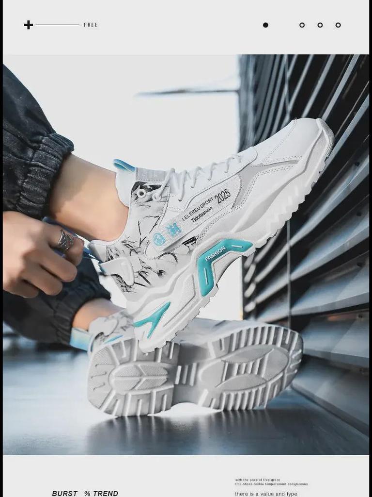 Herren Weiße Herbst High-Top Mode Sneaker – Trendige Lässige Laufschuhe