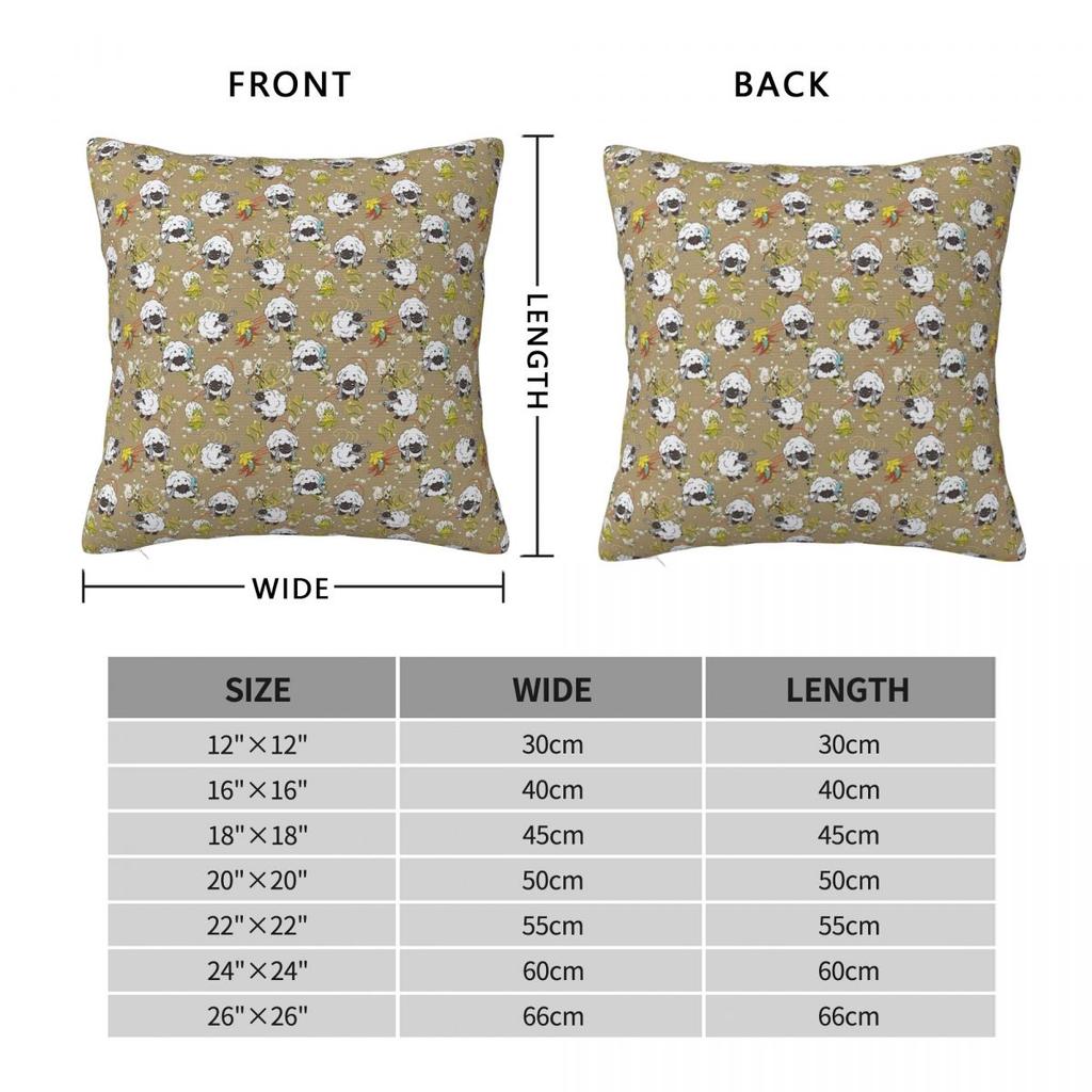 Fall Floof Wooloo Square Pillowcase Polyester Linen Velvet Printed Zip Decorative Home Cushion Cover