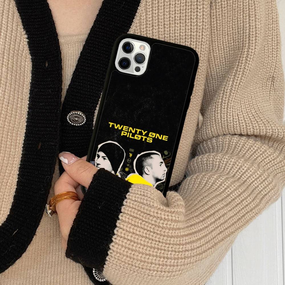 T-Twenty One Pilots Phone Case For IPhone 17 16 Pro Max 11 12 13 14 15 Hard PC+TPU Bracket Back Cover