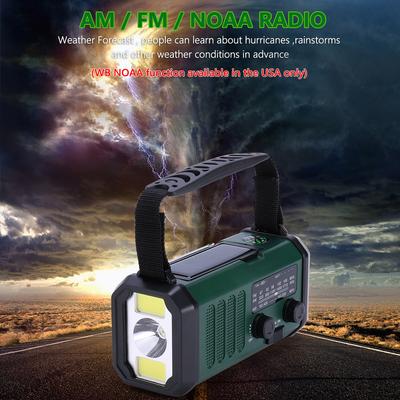 LED Notfallradio Handkurbel Solar AM/FM/WB 10000mAh Solar Notfallradio Taschenlampe Leselampe Typ-C Aufladung mit Kompass