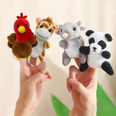 2Pcs Finger Puppen Set Plüsch Tier Finger Puppet Spielzeug für Kinder Mini Weiche Figuren Interaktive