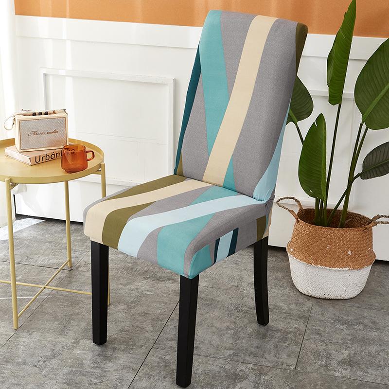 Washable Big Elastic Kitchen Chair Covers 1 Pieces Printed Chair Cover Stretch Seat Slipcovers For Dining Room Wedding