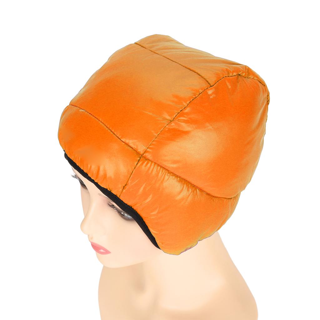 Winter Duck Down Earflap Hat Ultra Light Comfortable Warm Outdoor Down Hat for Mountaineering Skiing Skating Orange