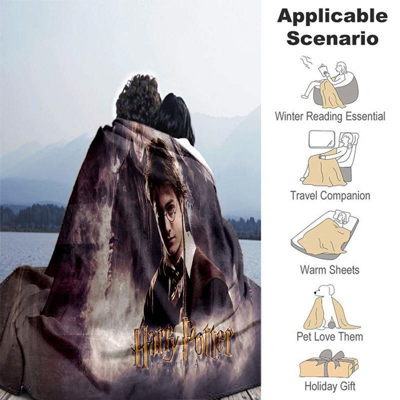 Harry Potter Graphic Art Poster PrintPrint Blanket, Soft Blanket For Sofa Office Bed And Travelling Daughter Birthday Gift esj159
