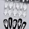 5D Relief Skelett Hand Halloween Nagelkunst Aufkleber Selbstklebende Slider Abziehbilder DIY Nagelspitzen Dekoration Maniküre Zubehör