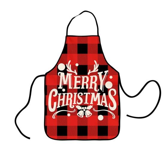 Christmas Apron Festive Holiday Print Apron with Pocket for Cooking Serving Adjustable Neck Strap Kitchen Apron for Cooking Gardening Server Waitress