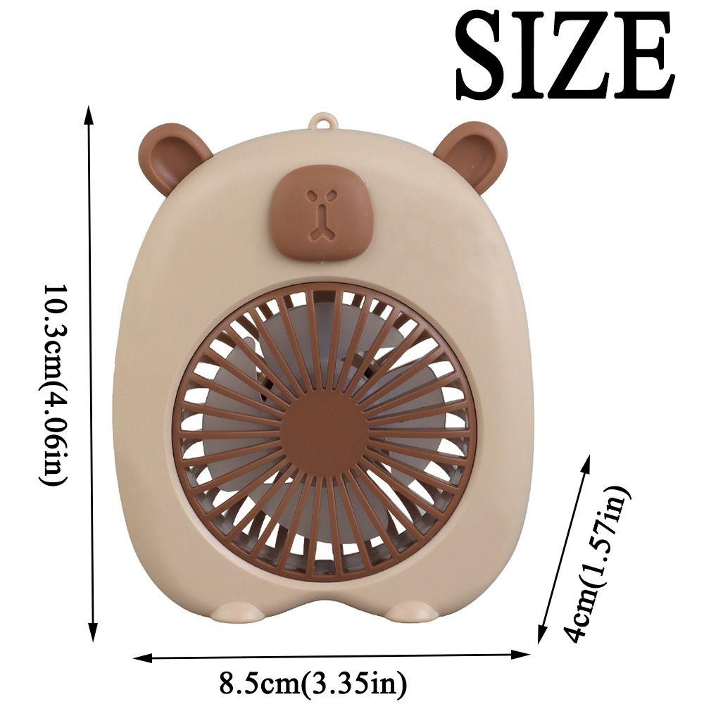 Solid Color Cute Capybara Fan Creative USB Mini Fan Simple Cartoon Handheld Fan  Camping