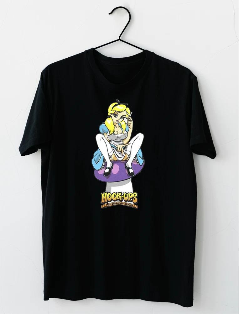 Hookups Skateboard Alice in Wonderland Mushroom T-Shirt S-2XL M