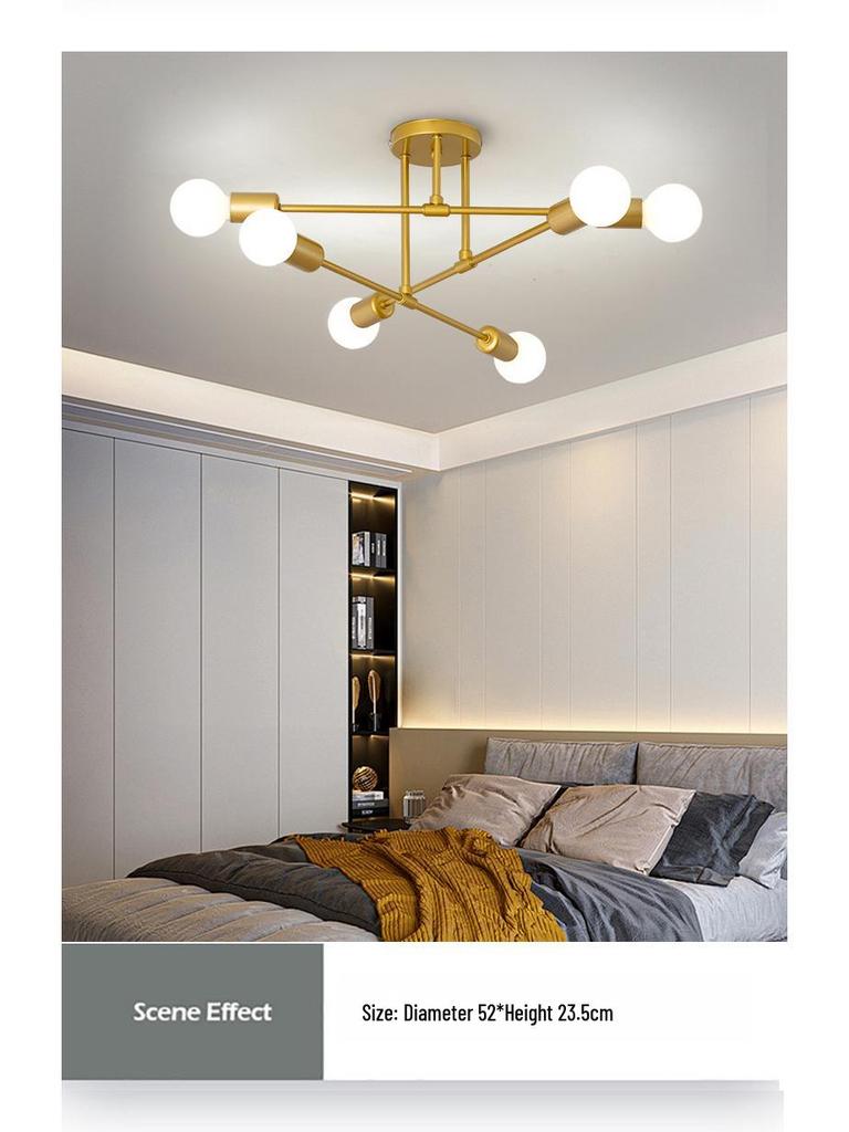 Creative American Multi-Branch Ceiling Chandelier for Living Room and Bedroom