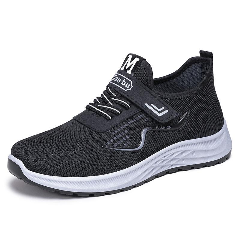 Shoes men's sneakers men's shoes mesh breathable non-smelly feet sneakers large size Velcro dad shoes