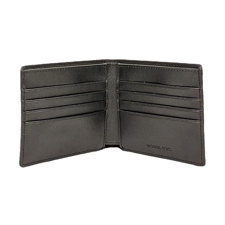 Michael Kors Classic Short Vintage Monogram Canvas Three-In-One Wallet Men Wallet Black 36H9LGFF7B-BLACK