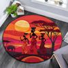 African Sunset Round Area Rug,Carpet Rug for Living Room Bedroom Sofa Playroom Decor,Non-slip Floor Mat