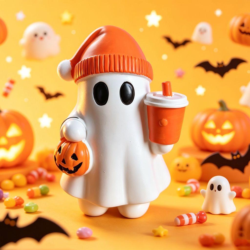 Halloween Ghost Resin Figurine With Painted Finish For Home Decor And Party Gifts
