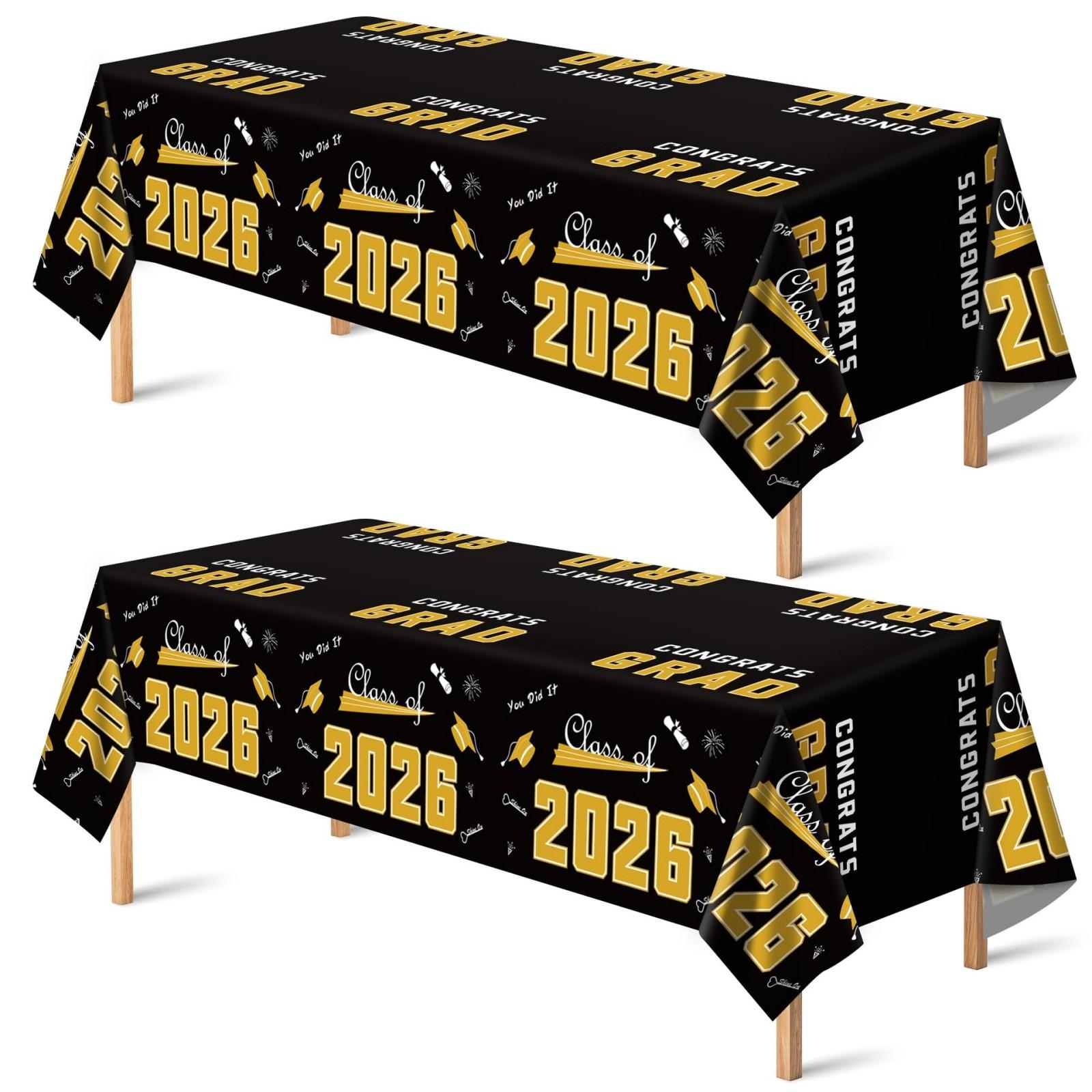 

Graduation Theme Tablecloth, Digital Printing, Decoration For Graduation Party, 140*0cm One Size чёрный