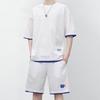 010 Style Loose Waffle Knit Couple Set - Summer Breathable, Embroidered Logo
