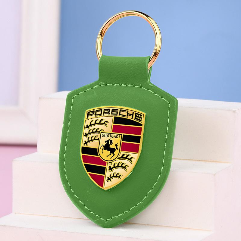 PU-Leder Schlüsselanhänger Anhänger Geschenke Auto Schlüsselanhänger Schlüsselring Für Porsche Cayenne Panamera Macan 911 Taycan Boxster Cayman 918 Pajun