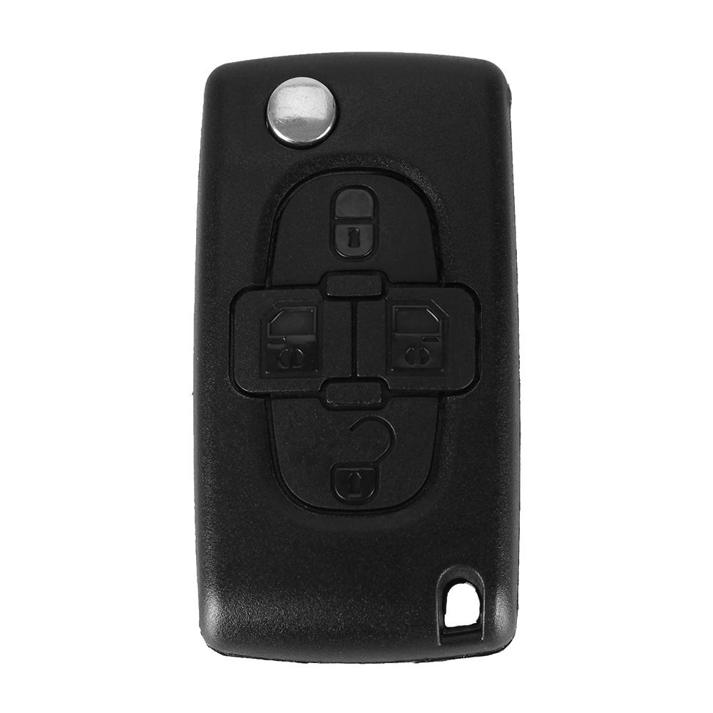 4 Buttons Flip Floding Remote Key Case Shell Fobs for Peugeot 307 308 408 1007 for Citroen C4 C5 C8 Triomphe Quatre Uncut Blade with Groove CE0523
