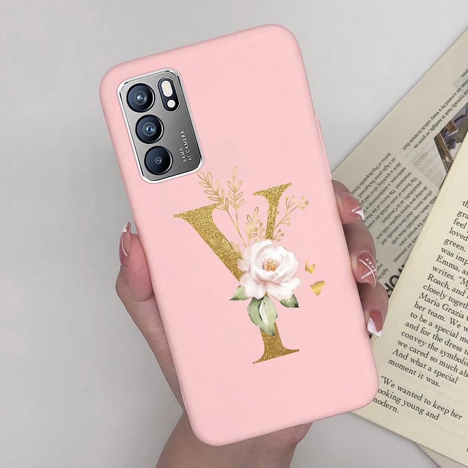 

Fashion Phone Case For Oppo Reno6 6 Pro 5G Cute Flower Letters Soft Silicone Matte Shell For Oppo Reno 6 6Pro Capa Bumper Cover OPPO Reno6 Pro 5G