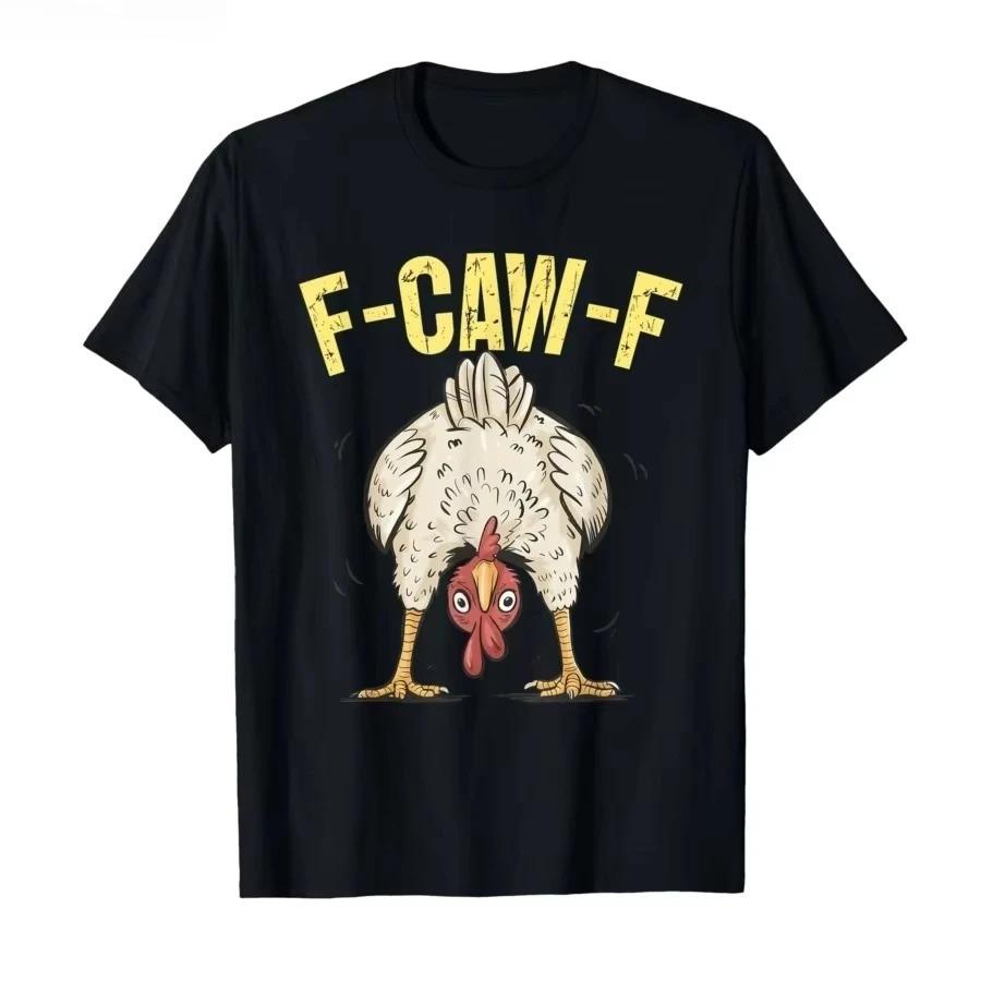 Lustige Oberteile F Caw F Huhn FCAWF Hühnchen T-Shirt Herren Damen Baumwolle T-Shirts Rundhals Kurzarm T-Shirts Geschenkidee Kleidung