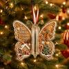 Acrylic Hanging Money Capsule Christmas Holder Ornament, Cash Decor with Vintage Tree Decoration Slot Butterfly Print, Holiday Party Supplies