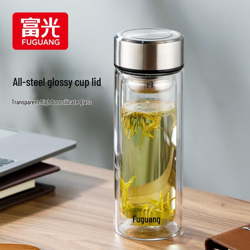

FUGUANG X1804 Double-Layer Glass Tea Infuser Mug
