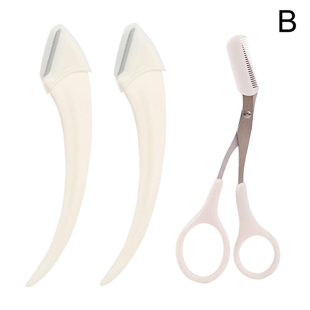 3Pcs/Set Eyebrow Trimming Knife Eyebrow Face Razor For Women Eyebrow Scissors With Comb Brow Trimmer Scraper Kit Beauty Tools